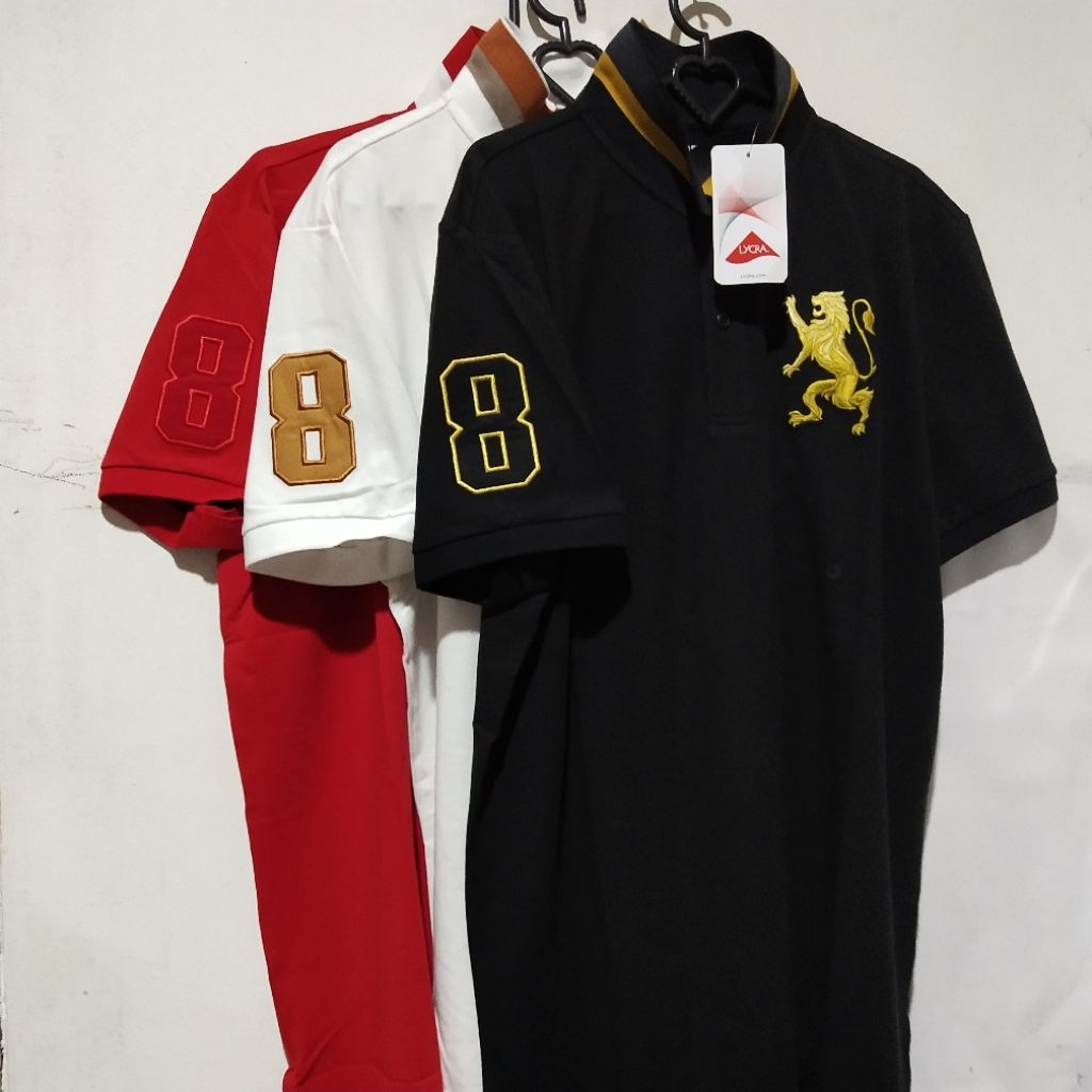 Giordano Polo Shirt Original 100% Lion 3D Man New