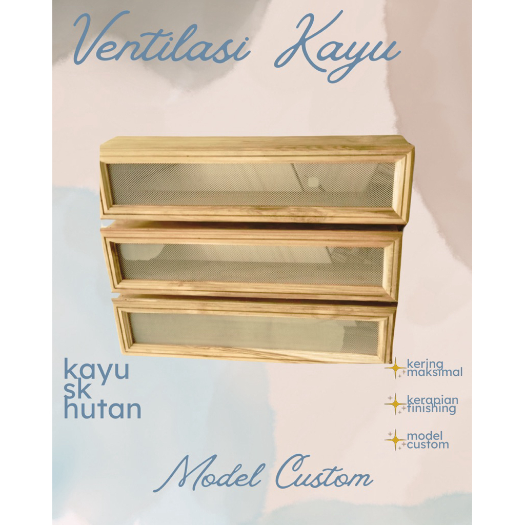 Ventilasi Kayu / Lubang Angin Kayu / Kusen Ventilasi Kayu Minimalis Kuat dan Tahan Lama