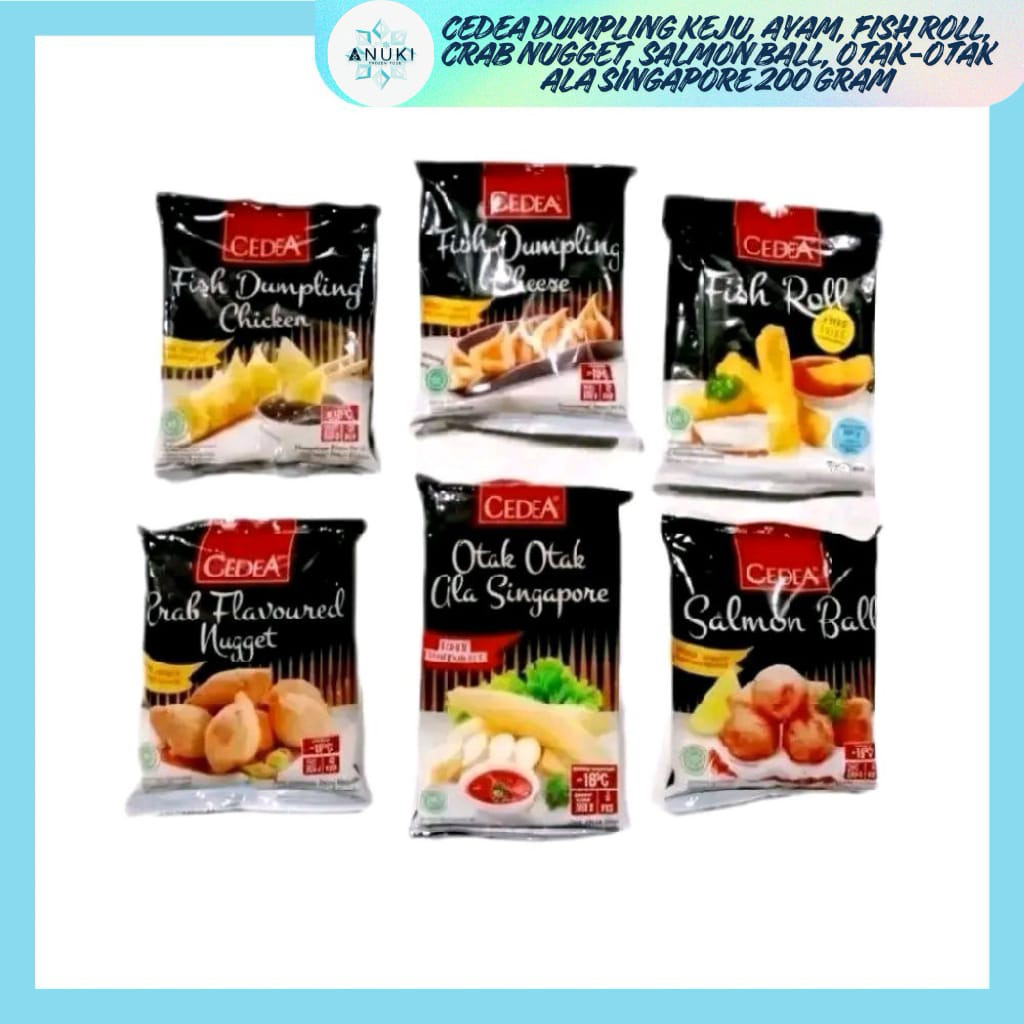 Cedea Dumpling Keju, Ayam, Fish Roll, Crab Nugget, Salmon Ball, Otak-otak ala Singapore 200 gram