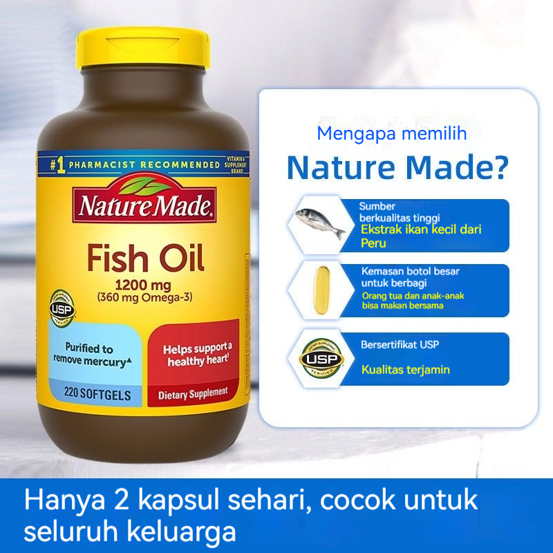 [EXP.2028]Nature made Fish oil 1200 mg 300 SOFTGELS