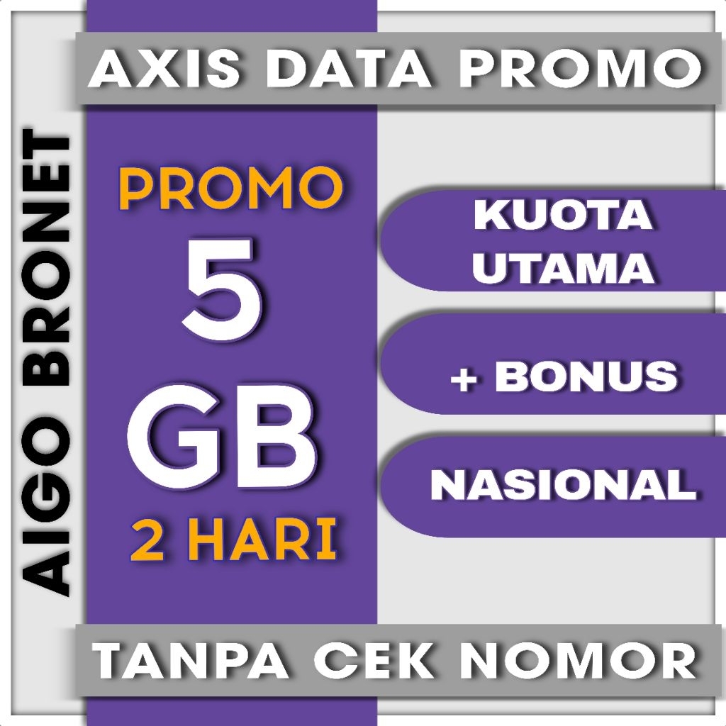 TERMURAH KUOTA AXIS AIGO MINI 5 GB 2 HARI