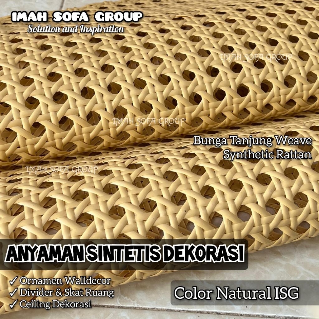 Webbing Rotan Sintetis Rollan | Ceiling Plafon Rotan Sintetis | Anyaman Mata Ero