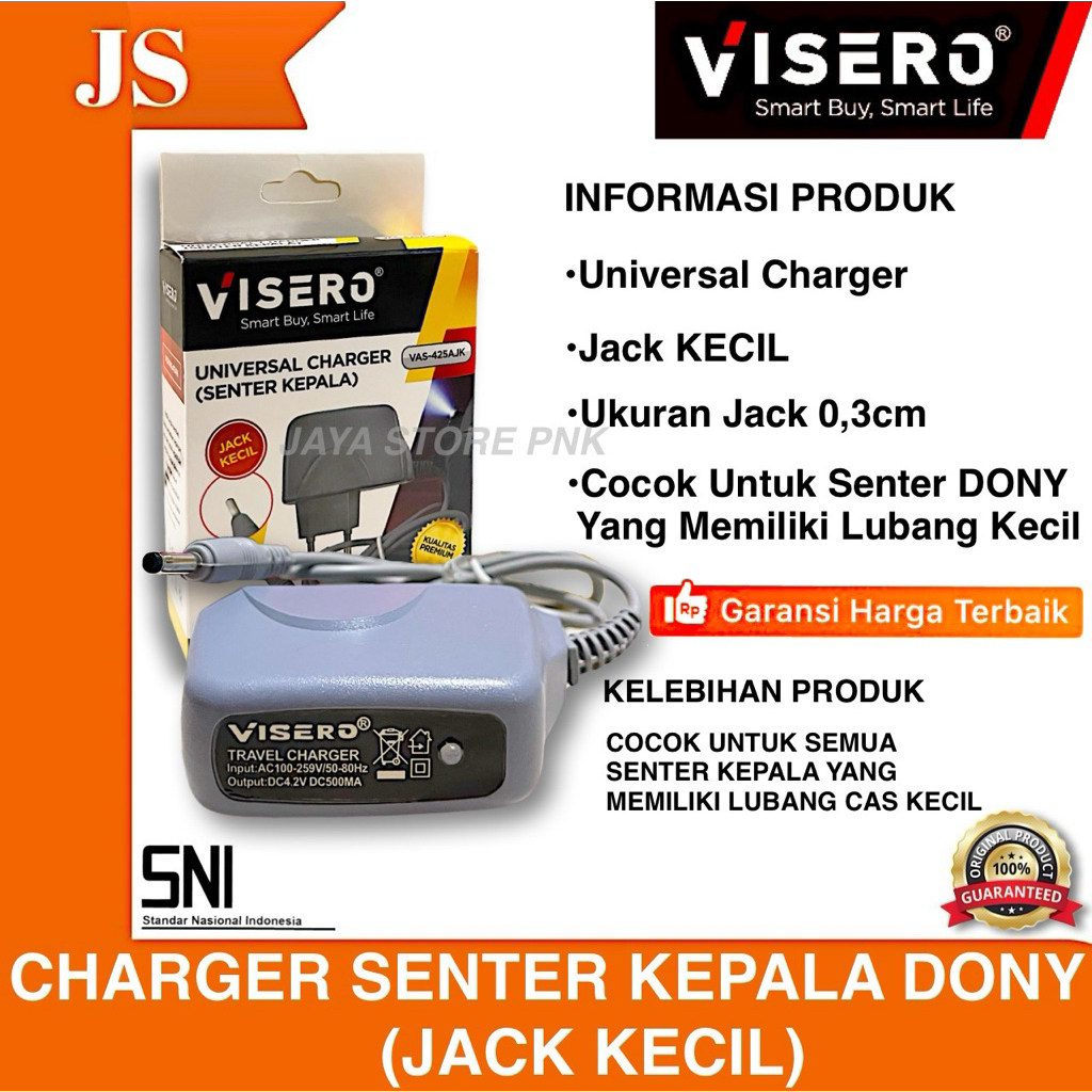 CHARGER SENTER KEPALA DONY JECK KECIL CAS SENTER DONY ORIGINAL VISERO AJK 425