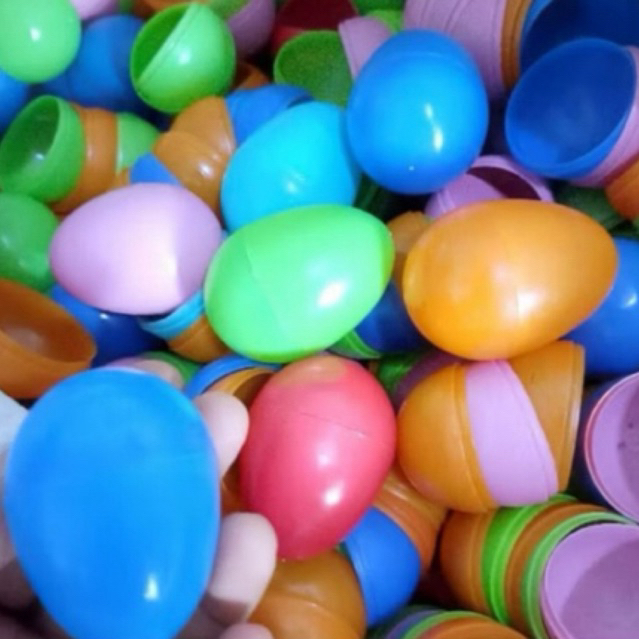 20pcs Cangkang telur kosongan / mainan cangkang telor warna warni