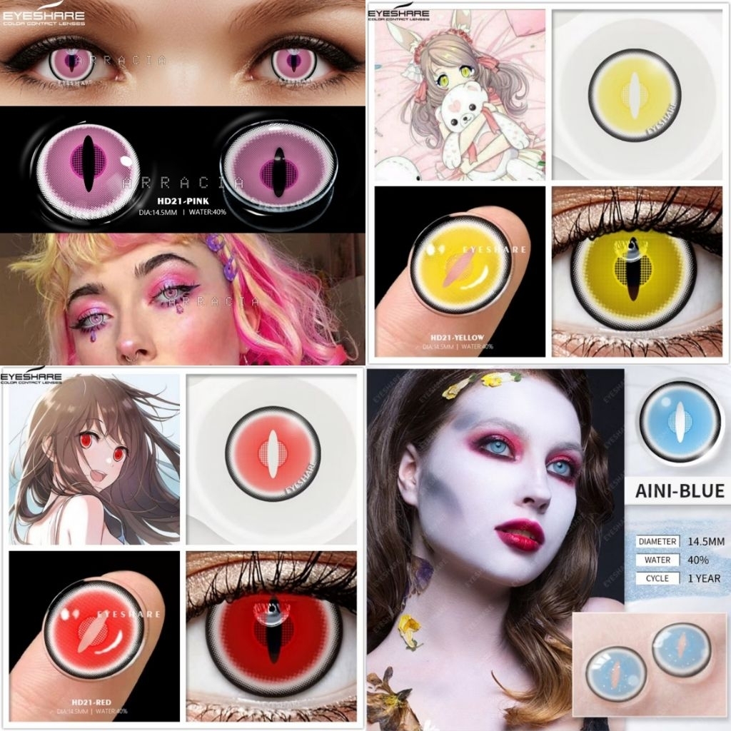 READY STOCK Softlens Lensa Kontak Contact Lens Lenses Cosplay Warna Eyeshare Comic Party Halloween E