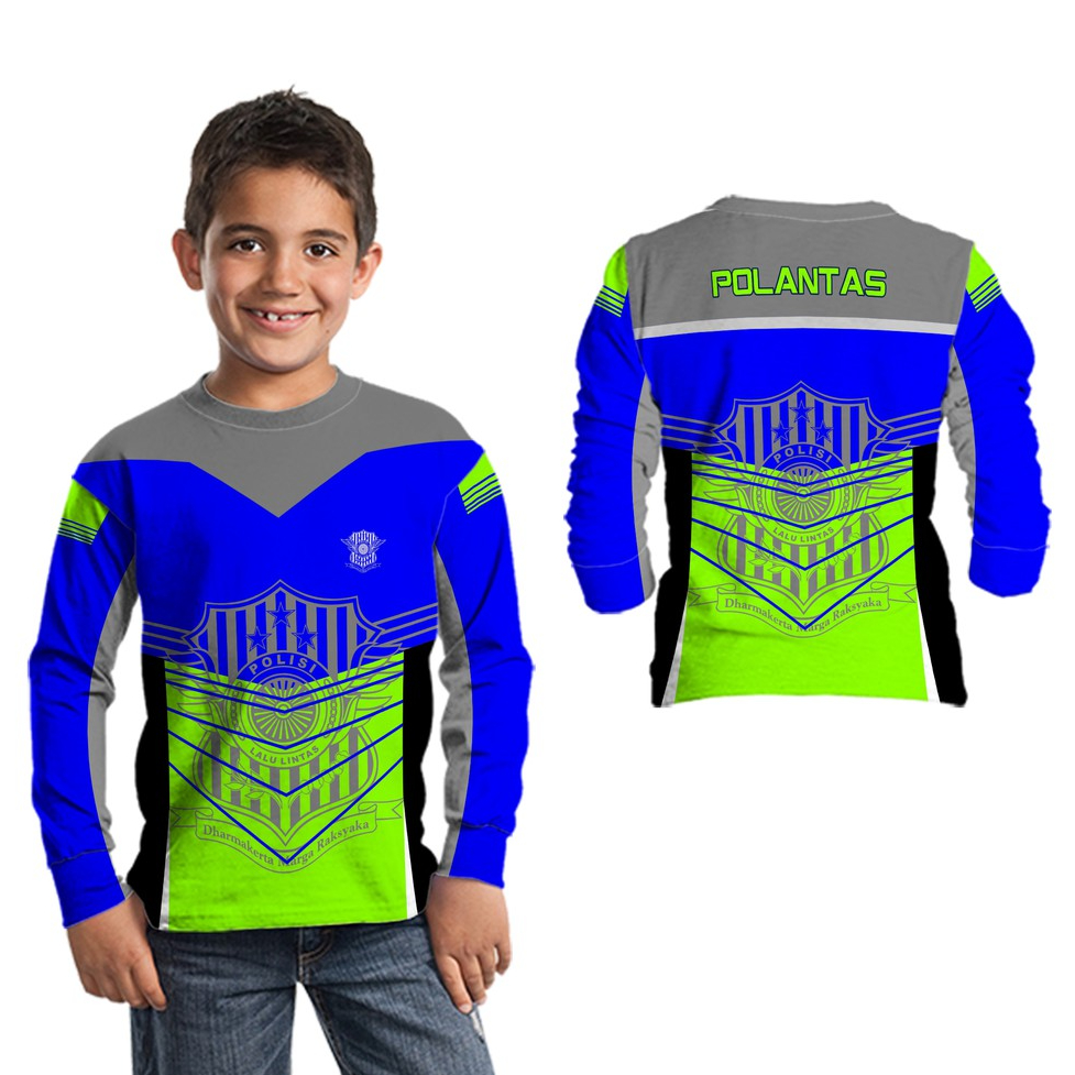 POLISI LANTAS Baju Kaos Jersey POLANTAS anak printing fullprint
