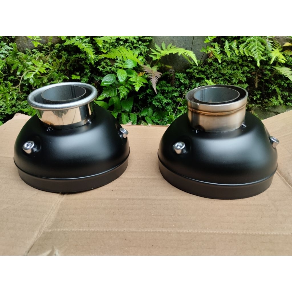 dop tutup knalpot model 3 baut ukuran 10,8 cm out 38 pnp tabung Vario ,beat lama,standar recing b on