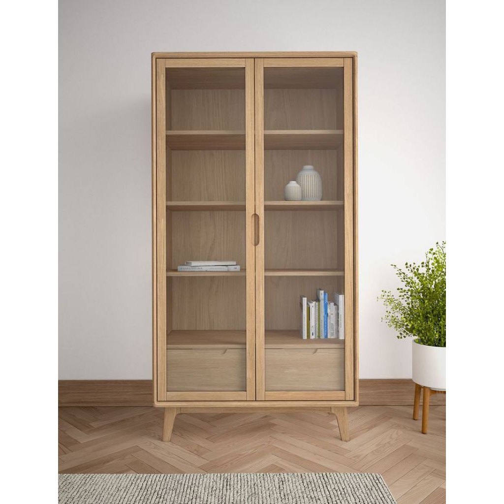 lemari hias jati Jepara/lemari pajangan 2pintu kaca/lemari pajangan retro/lemari pajangan aesthetic/