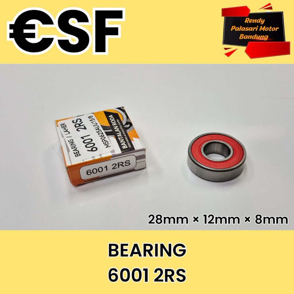 bearing / laher / bantalan 6001 rs merk esf, 28mm x 12mm x 8mm