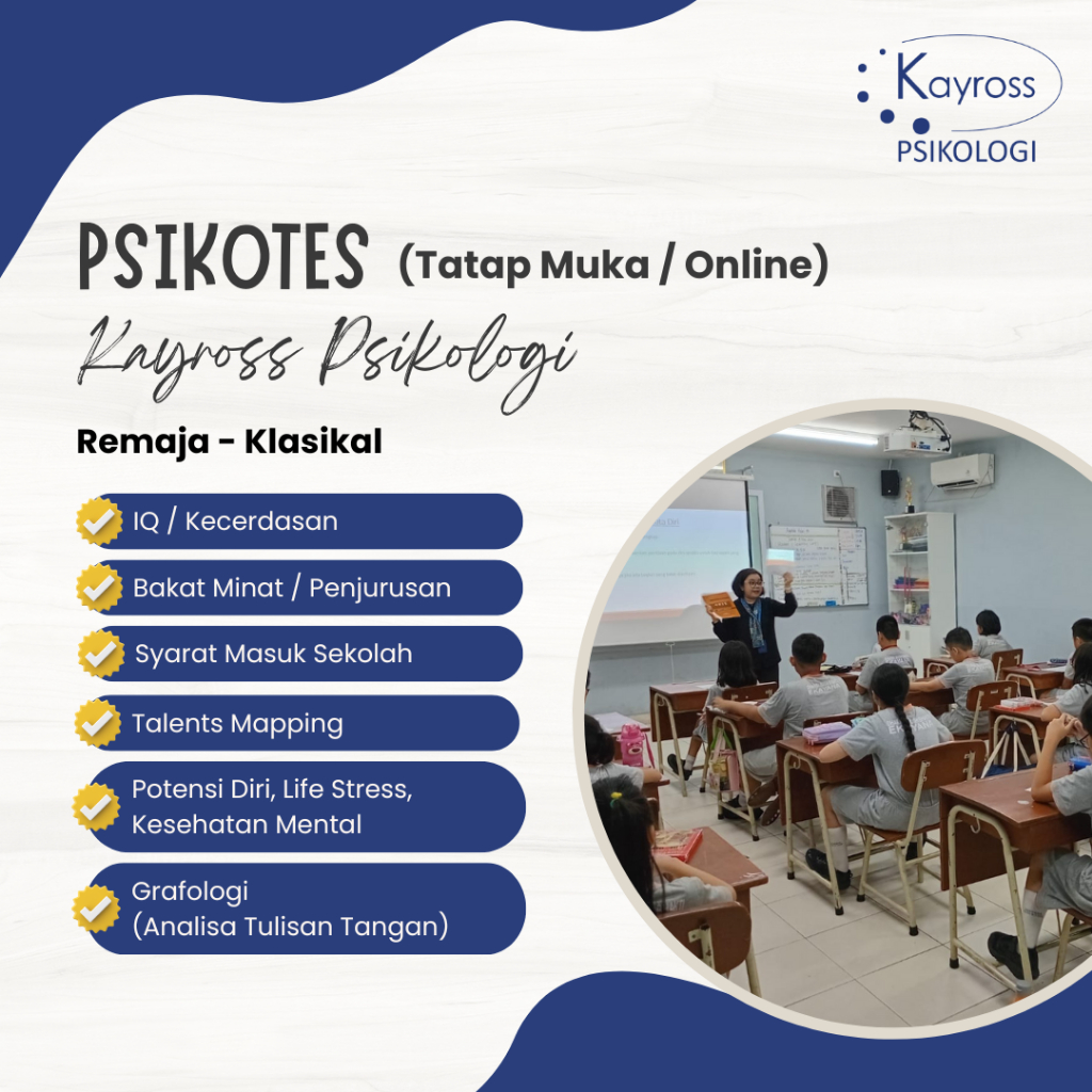 Jasa Psikotes Remaja (Potensi Diri, Life Stress, Kesehatan Mental)