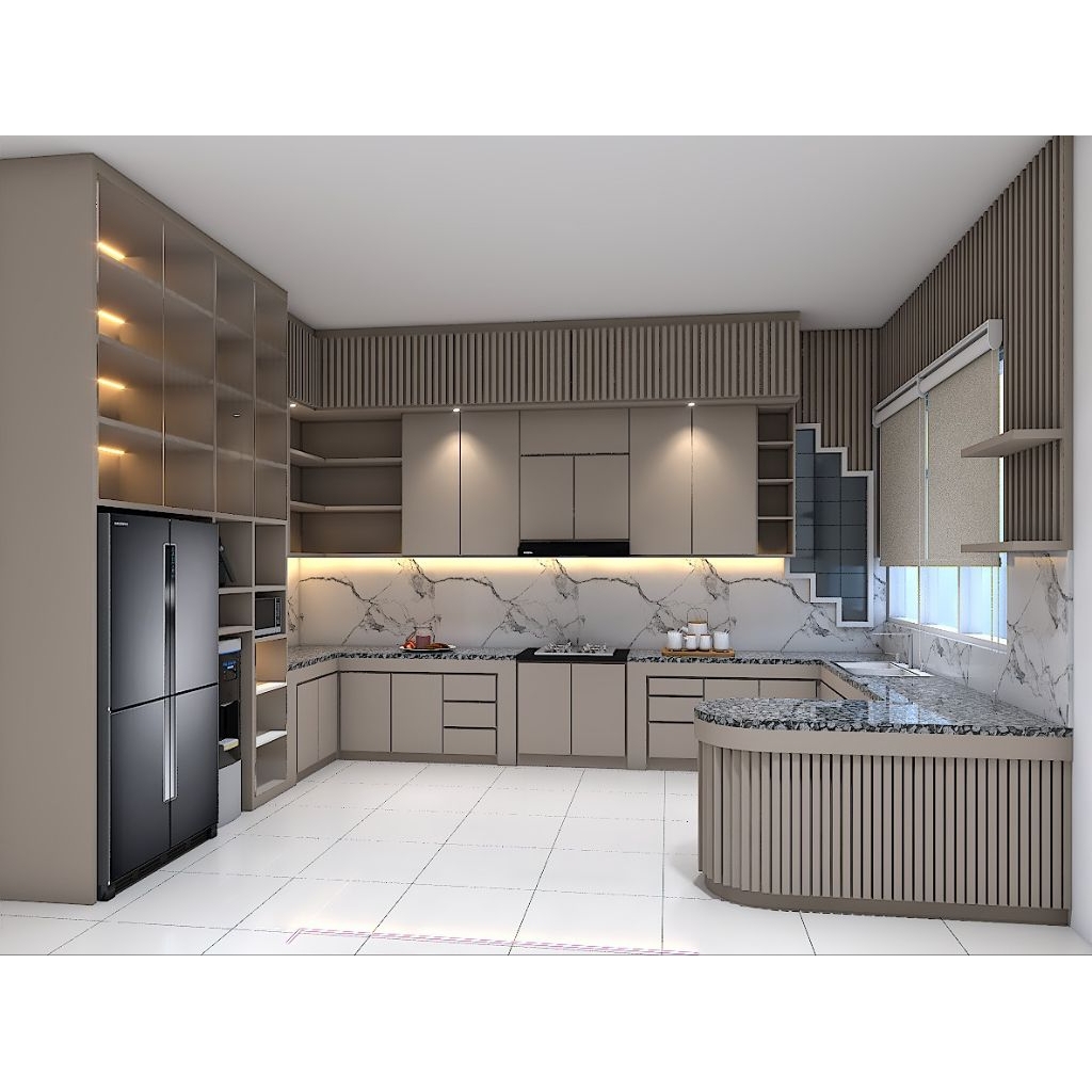 KITCHEN SET CUSTOM | FURNITURE HPL CUSTOM | KITCHEN SET MURAH