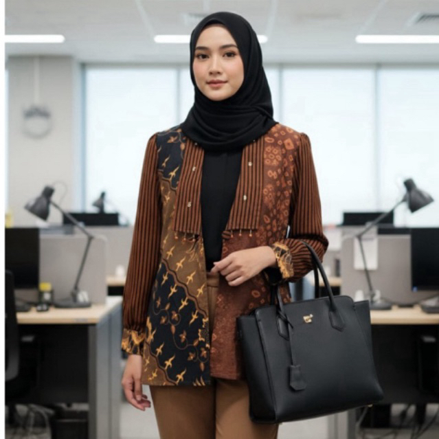 blazer batik jumputan lurik