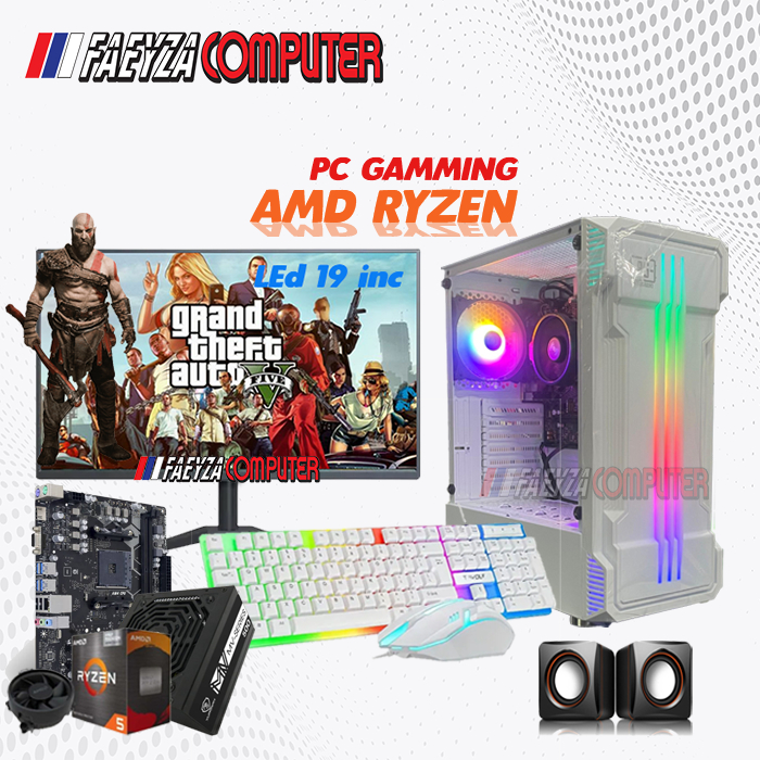 PC RAKITAN GAMING AMD RYZEN 5 8600G | DDR5 32GB | SSD 256 | FULLSET MONITOR 24