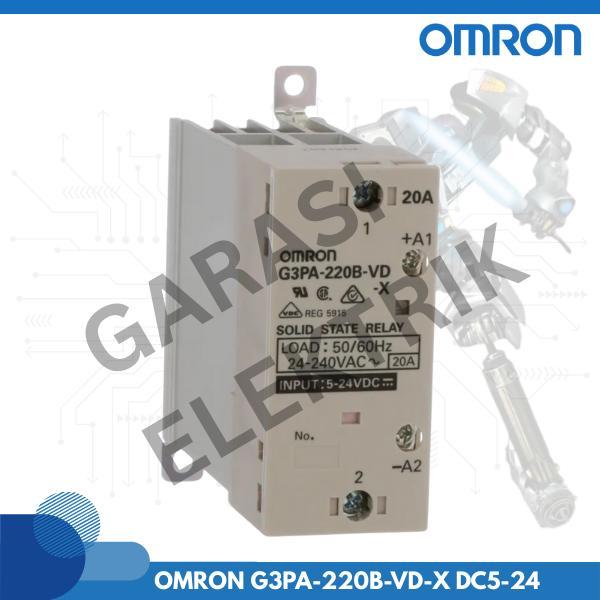 OMRON G3PA-220B-VD-X DC5-24 Relay Solid State Terbaru Original Chassis Mount DIN Rail SPST-NO 20A In