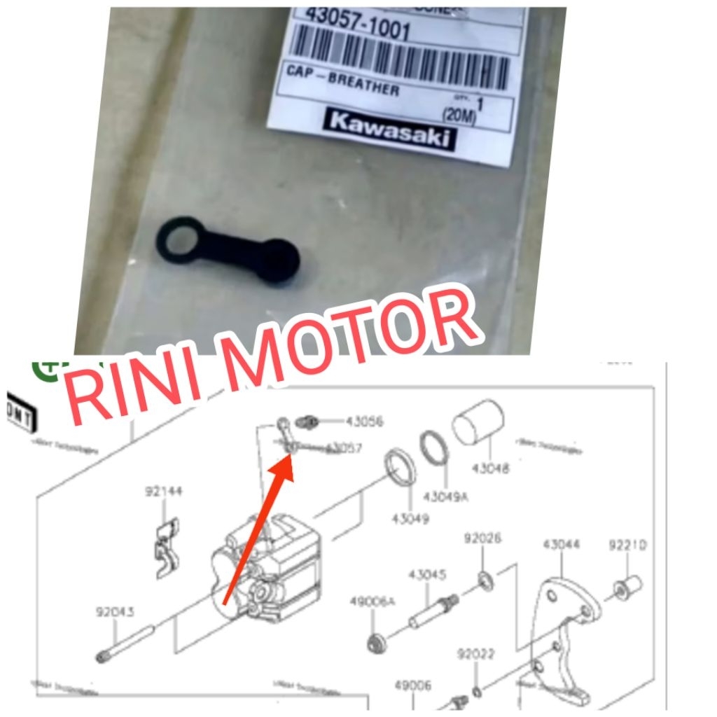karet tutup baut nepel setelan angin kaliper rem depan atau belakang ninja r ss rr
