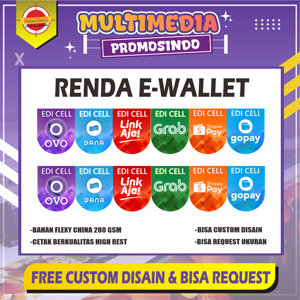 Banner Hiasan Konter / Renda Konter Bulat / Spanduk Konter / Flag Banner / Spanduk Konter