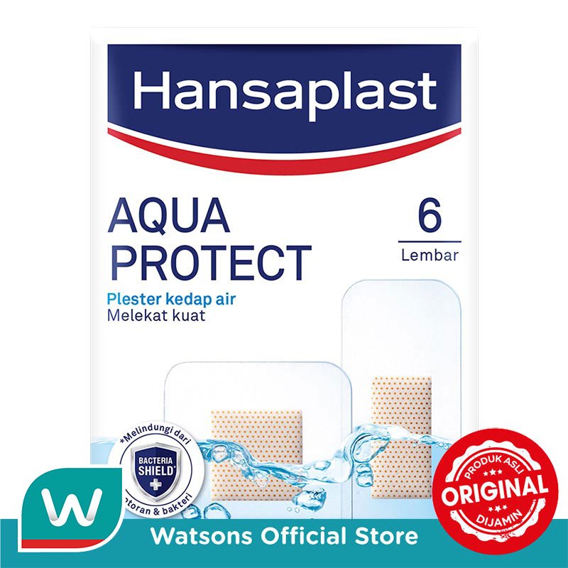 Hansaplast Plester Tahan Air Aqua Protect isi 6 P3K Plester Waterproof