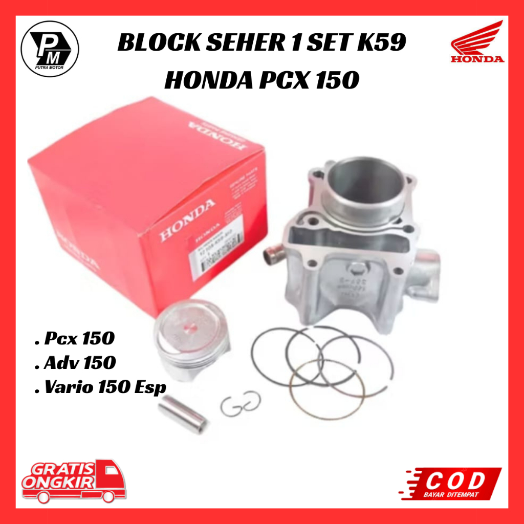 Block Seher Pcx 150 / Blok Seher Mesin 1 Set Ori Honda Pcx 150 - Adv 150 - Vario 150 Esp K59