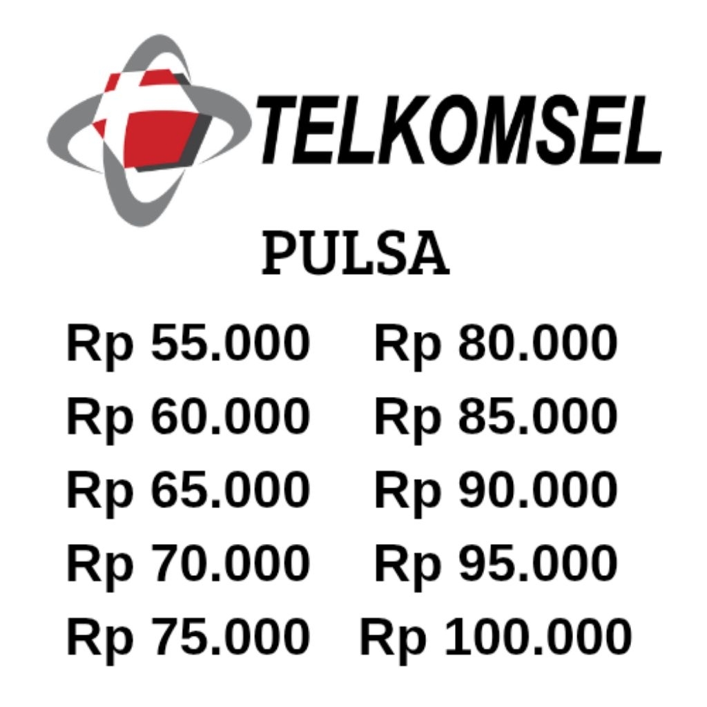 TERLARIS Pulsa Telkomsel Termurah Rp 55.000 sampai Rp 100.000