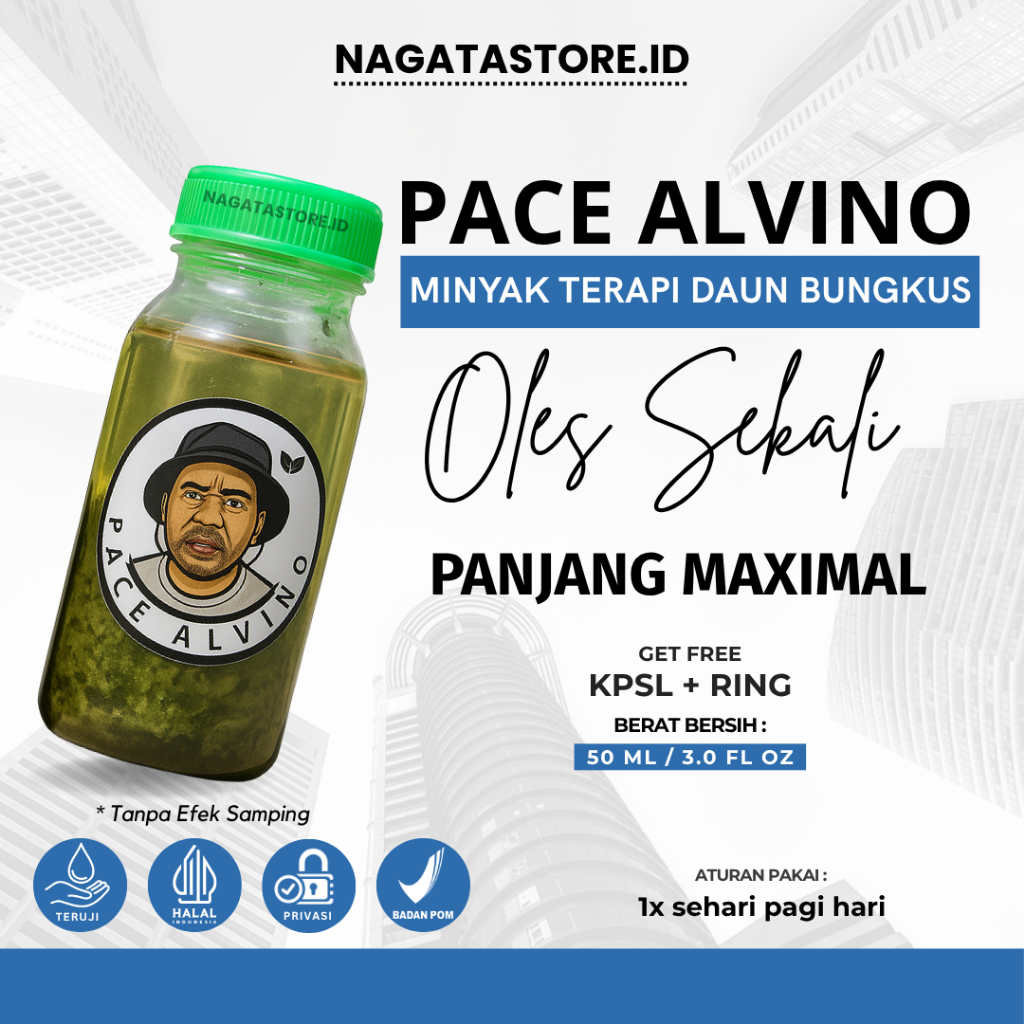 Minyak Pijat Daun Tiga Jari Alvino Asli Papua Minyak Daun Bungkus Isi 50 ML