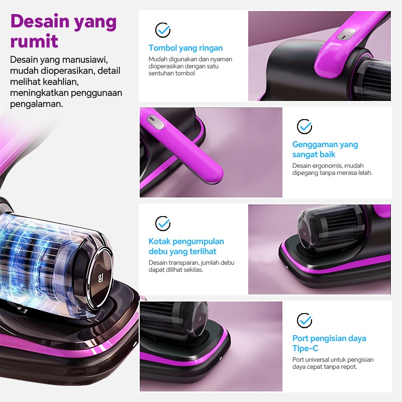 Mubalnc Tungau Debu Vacuum Cleaner Kasur Uv Anti Tungau Dust Mite Penyedot Debu Karpet/Kasur