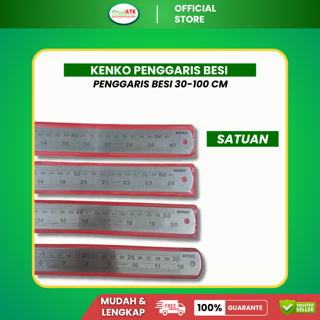 Kenko Penggaris Besi 15 CM - Mistar Besi - Ruller Stainless Steel