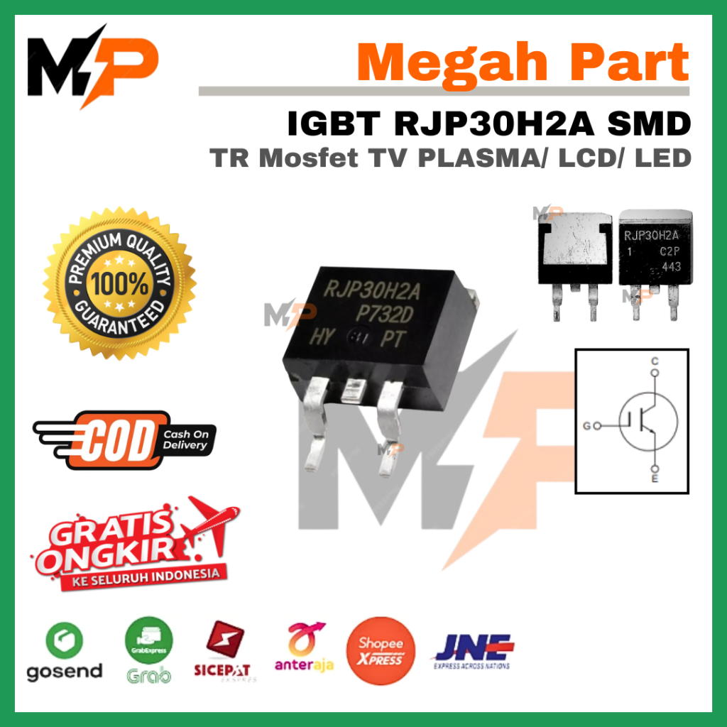 RJP30H2A Mosfet IGBT SMD RJP30H2 RJP 30H2A - 360Volt 25Ampere 60Watt - BAGUS