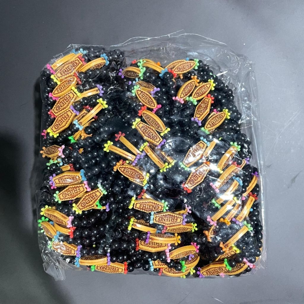 12 Pcs Gelang Mote Tali Hitam Gelang Persahabatan Aksesoris Gelang Anak-anak