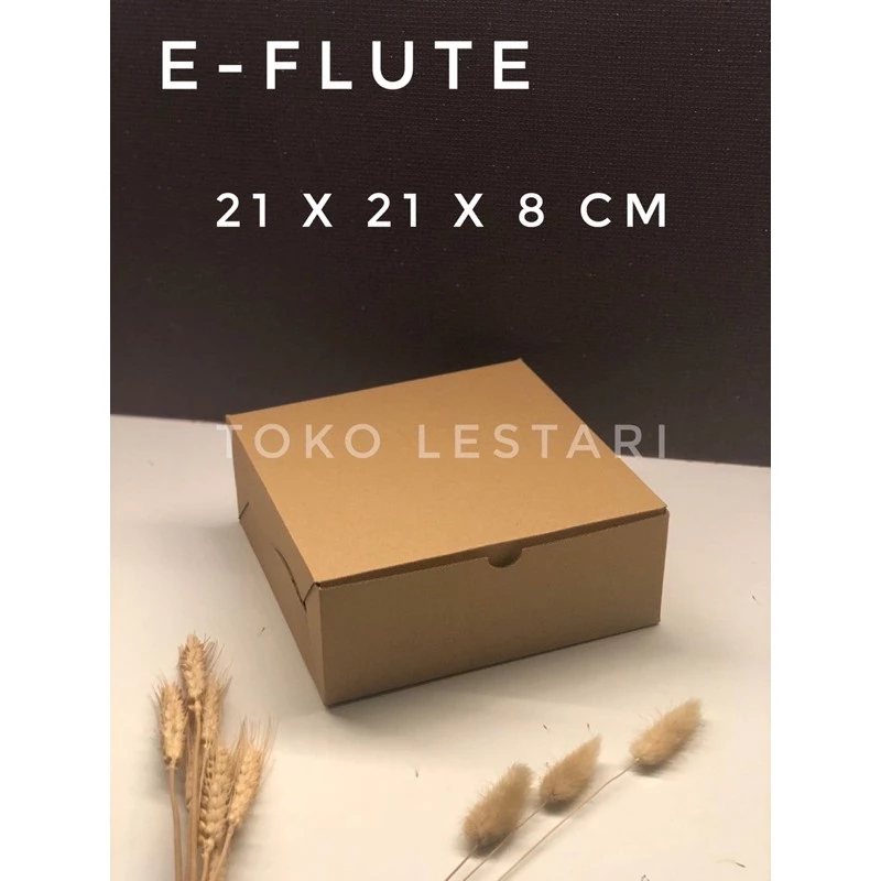 Box Kardus 21x21x8 E-Flute Coklat