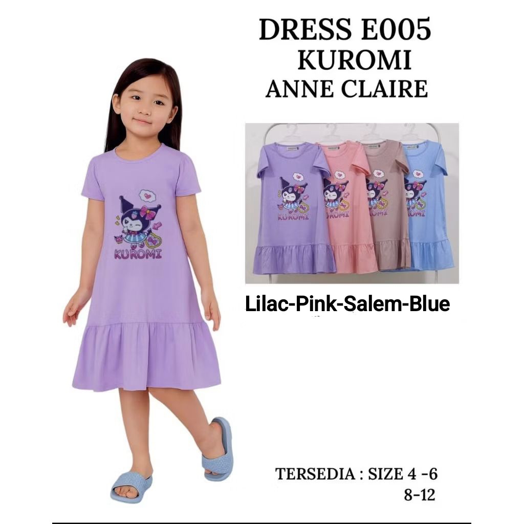 Daster Dress Anak HomeDress Perempuan Premium - Tangan Pendek Size 4 - 6 - 8 - 10 - 12 | ANNE CLAIRE