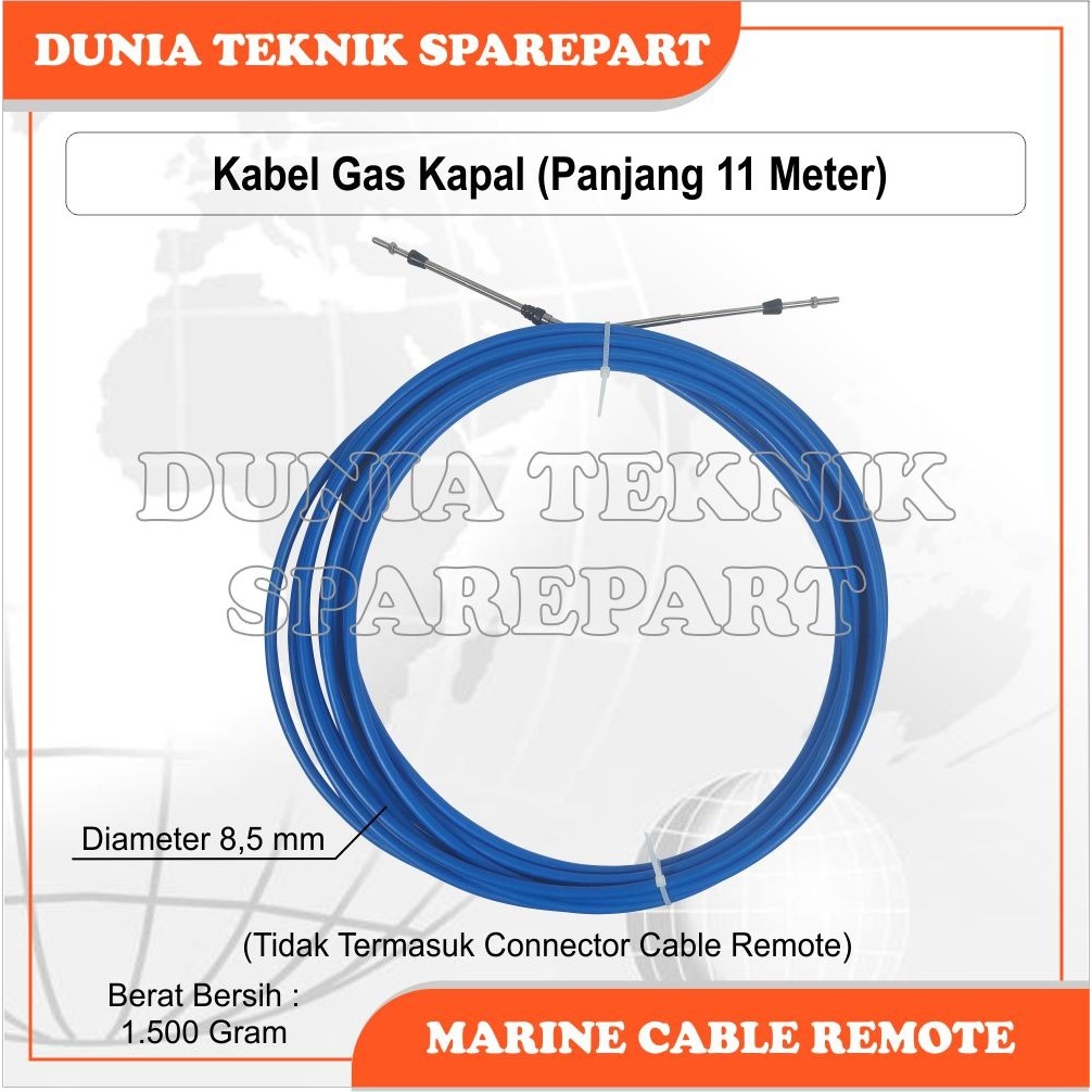 11 METER MARINE CABLE REMOTE / KABEL GAS MESIN KAPAL / TALI GAS KAPAL