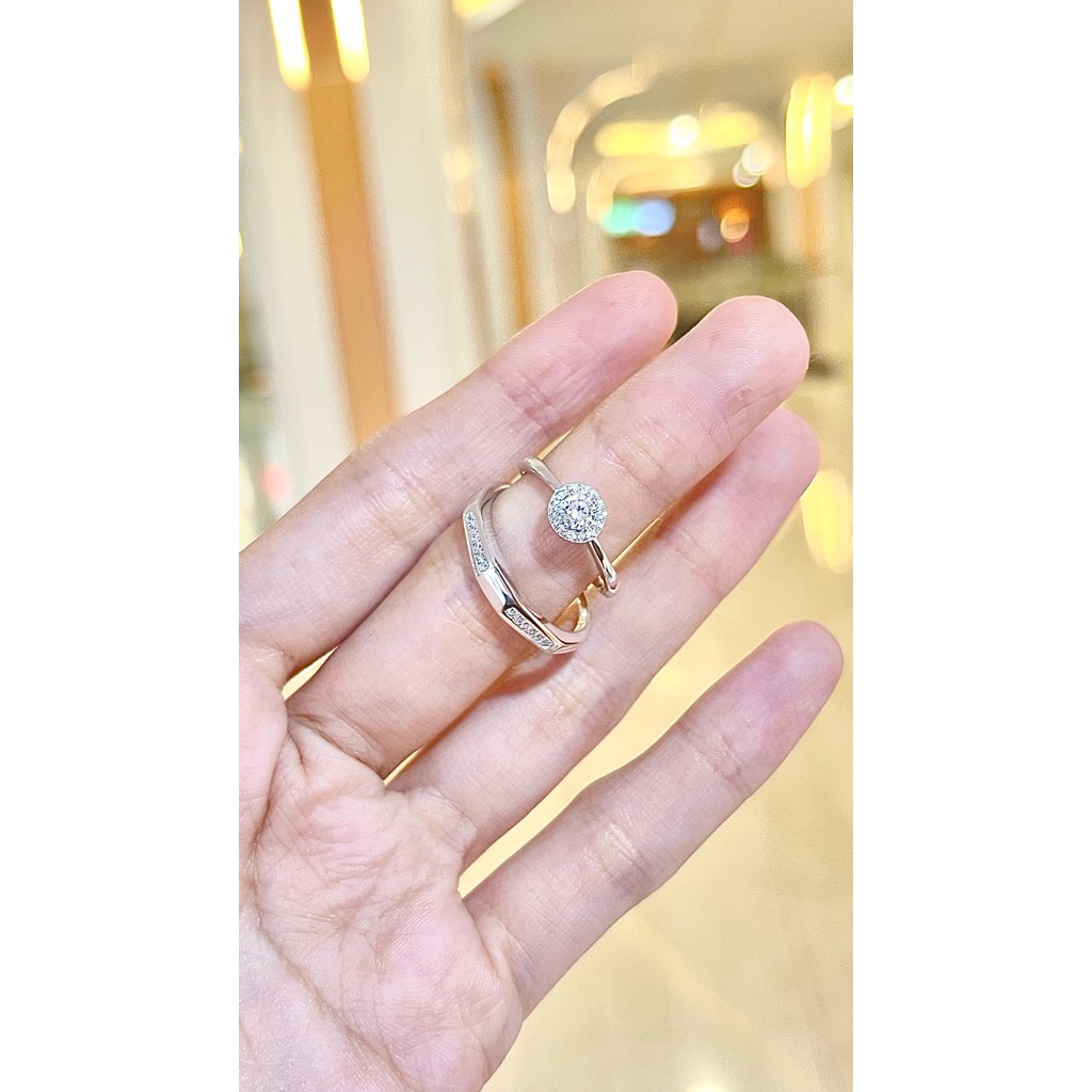 cincin couple permata moissanite mewah