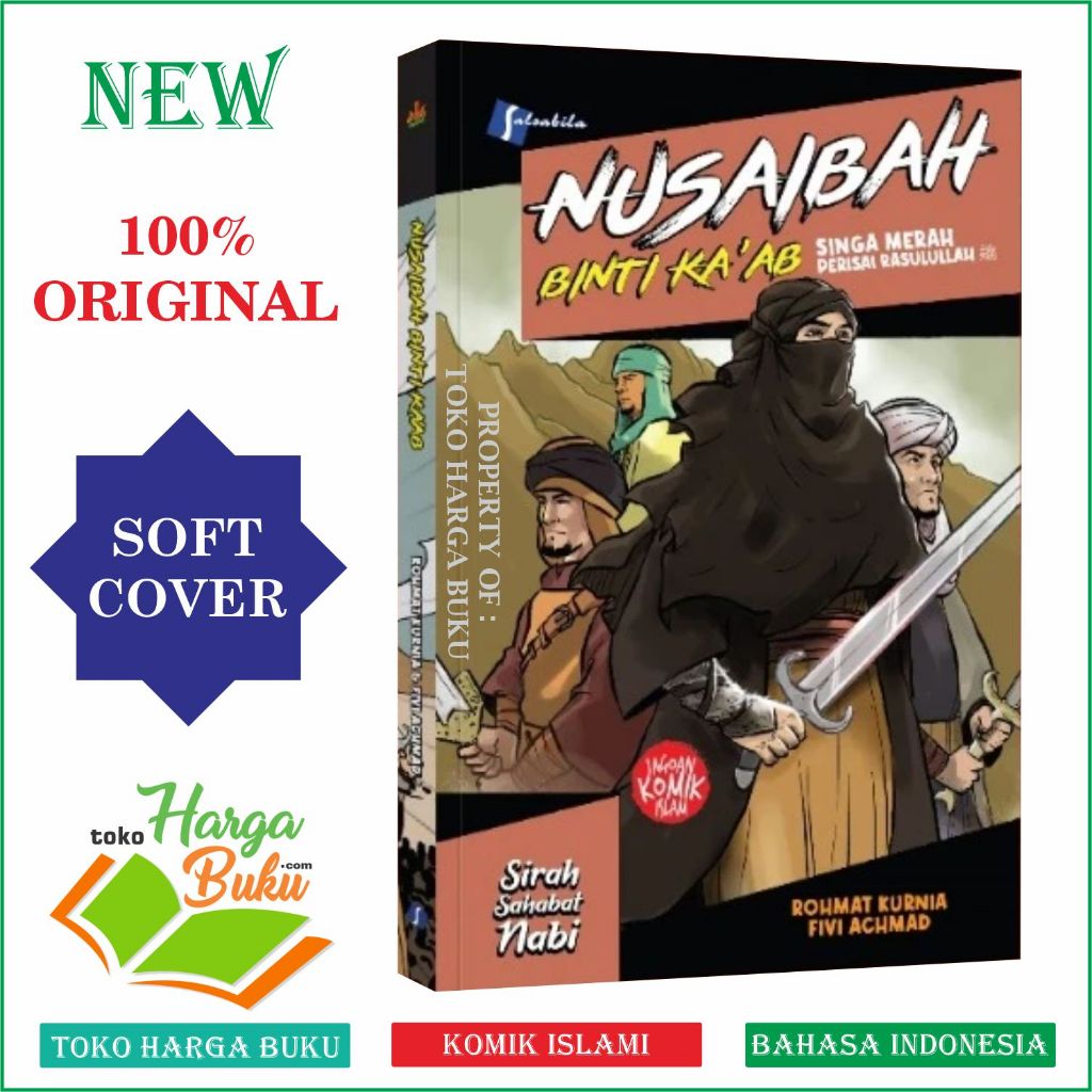 Foto Komik Nusaibah binti Ka'ab Singa Merah Perisai Rasulullah FULL COLOR Original Komik Islami Buku Anak Nushaibah binti Kaab - Salsabila