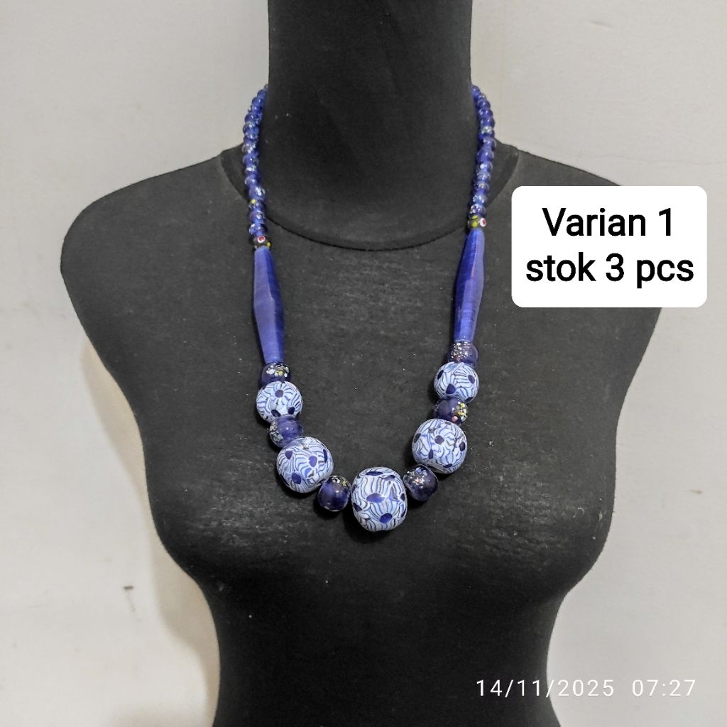 kalung manik batu lamiang khas dayak kalimantan