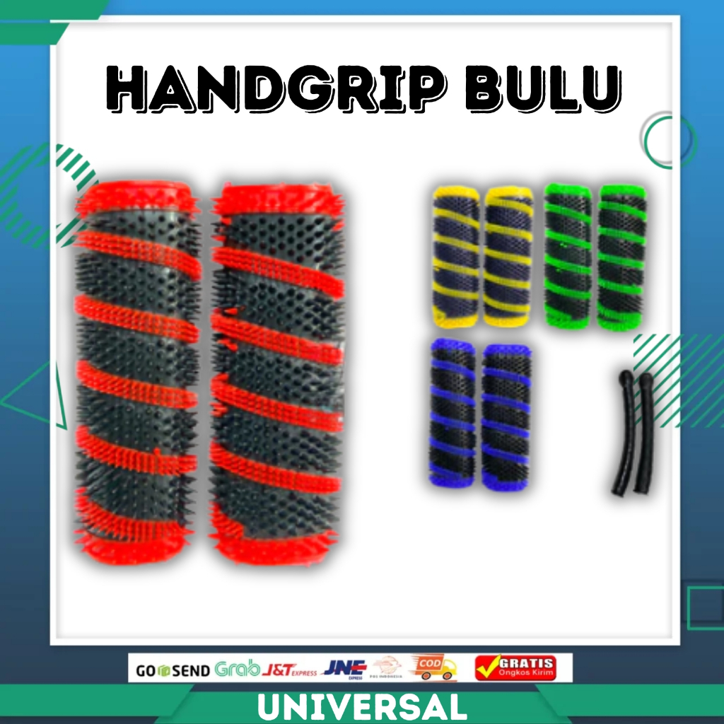 Handgrip / Grip Stang karet Bulu WarnaMotor universal