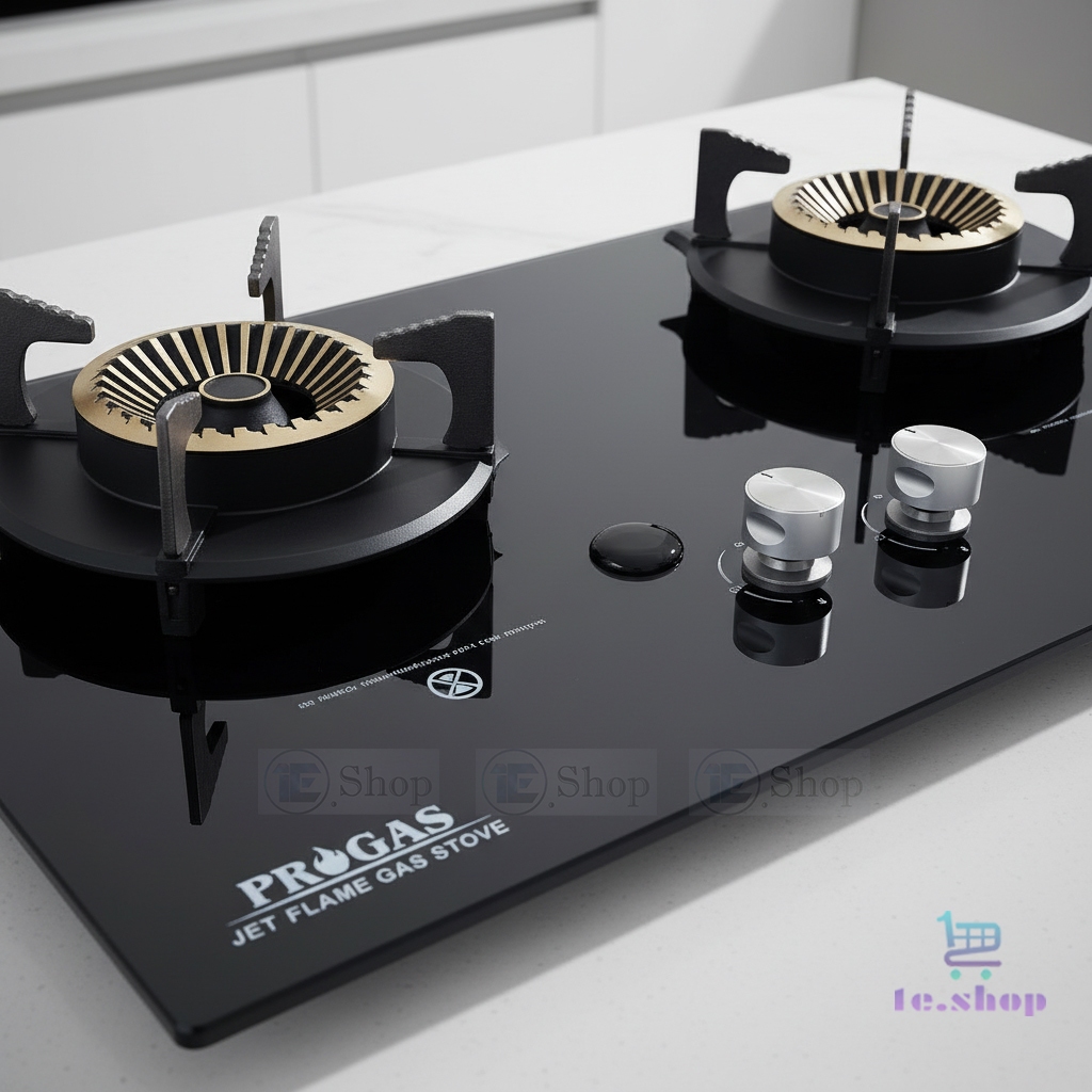 Kompor Gas 2 Tungku Tanam Kaca Kompor Tanam PROGAS Elegan
