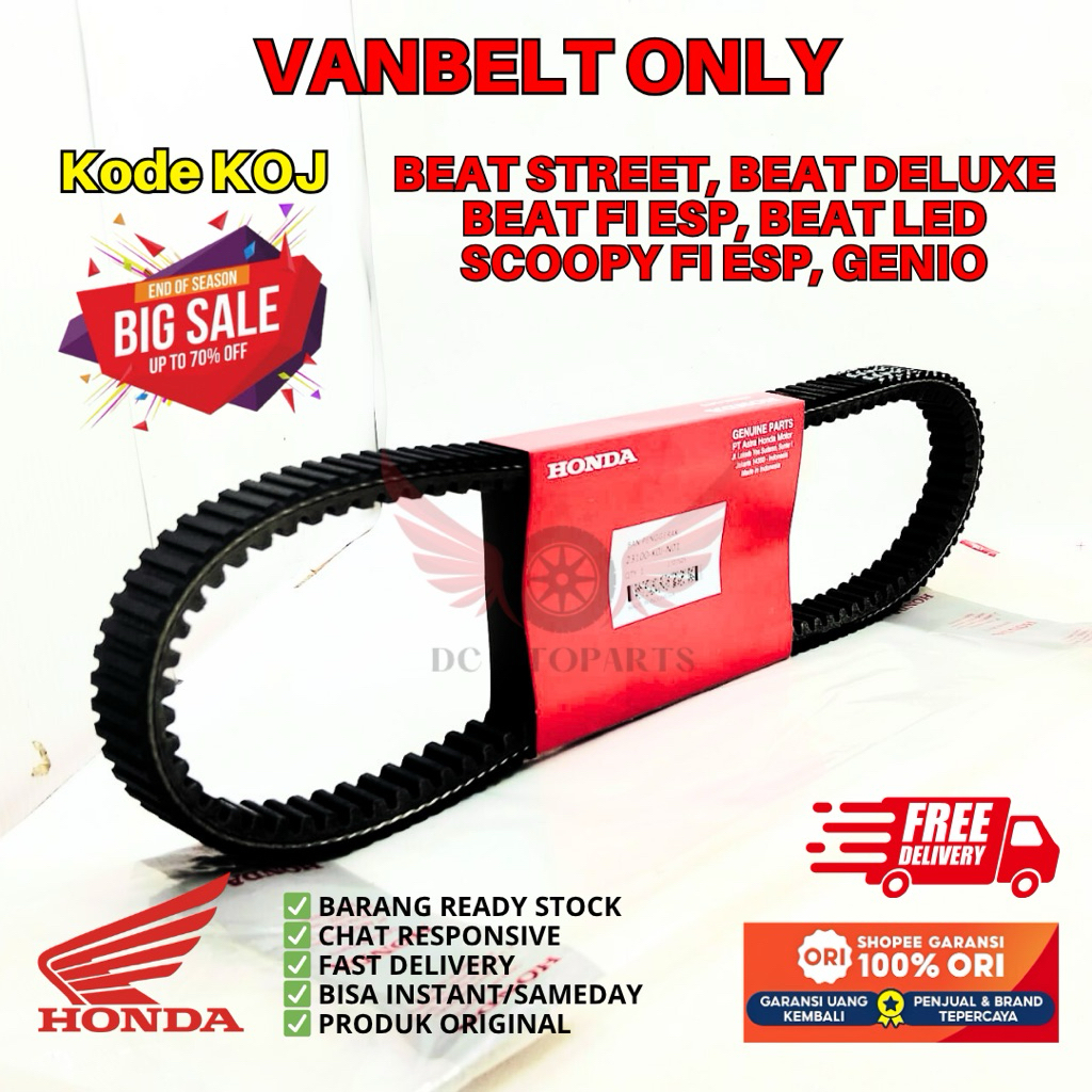 KOJ VANBELT ONLY HONDA BEAT STREET BEAT LED ORIGINAL AHM HONDA, VANBELT HONDA BEAT DELUXE, VANBEL OR