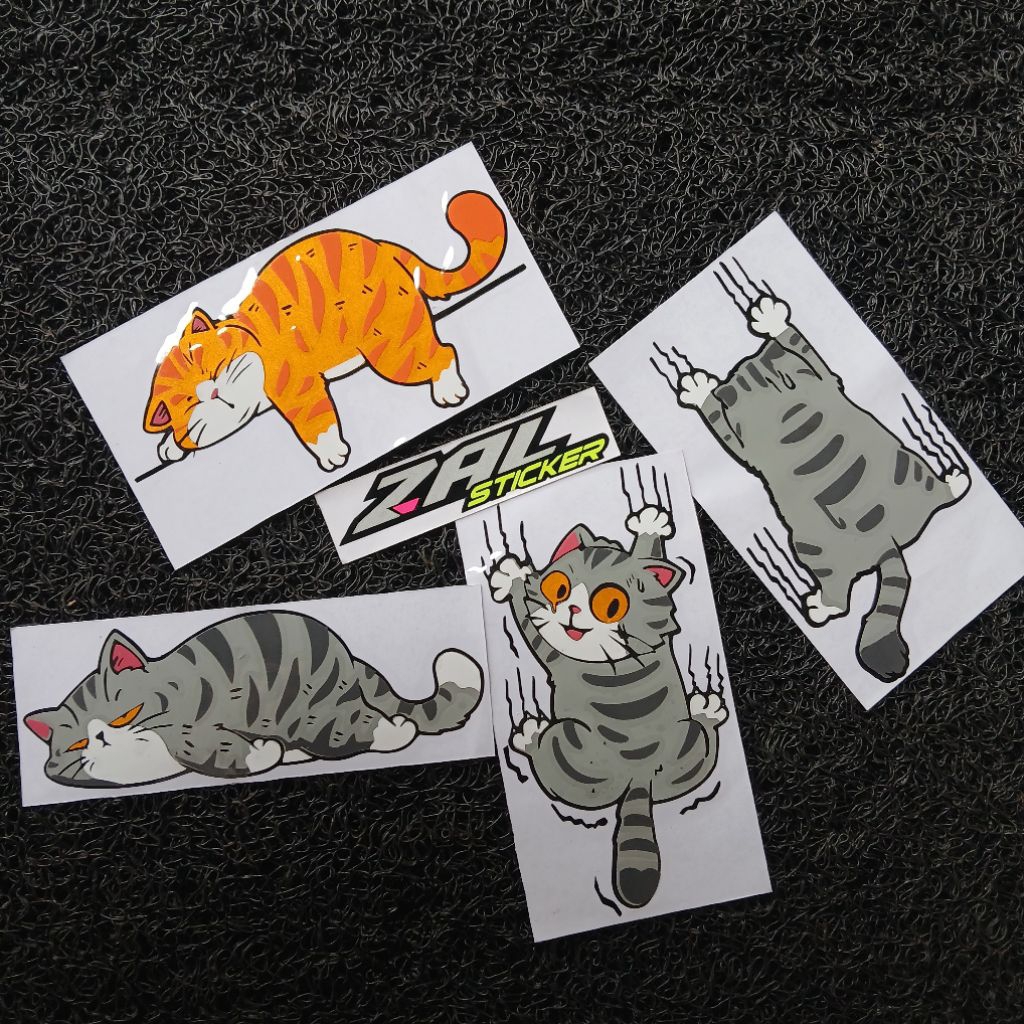Sticker Cutting Kucing Manjat Stiker Kucing Jatuh Sticker Kucing Tidur stiker Mobil Motor Sticker Ku