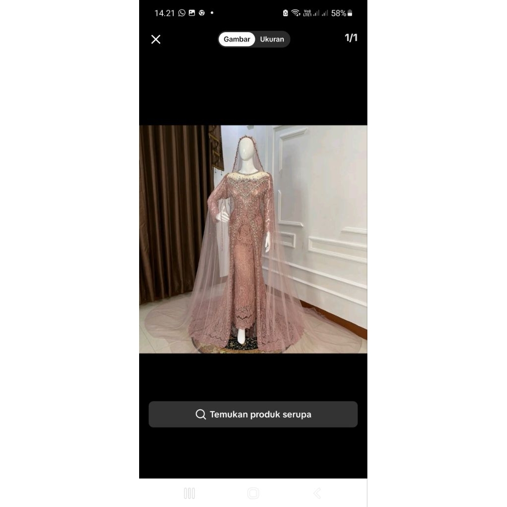 kebaya setrok rosegold
