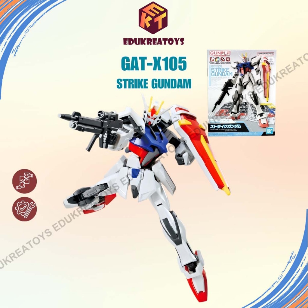 Mainan action figure gundam EG 1/144 GAT-X105 Strike Gundam