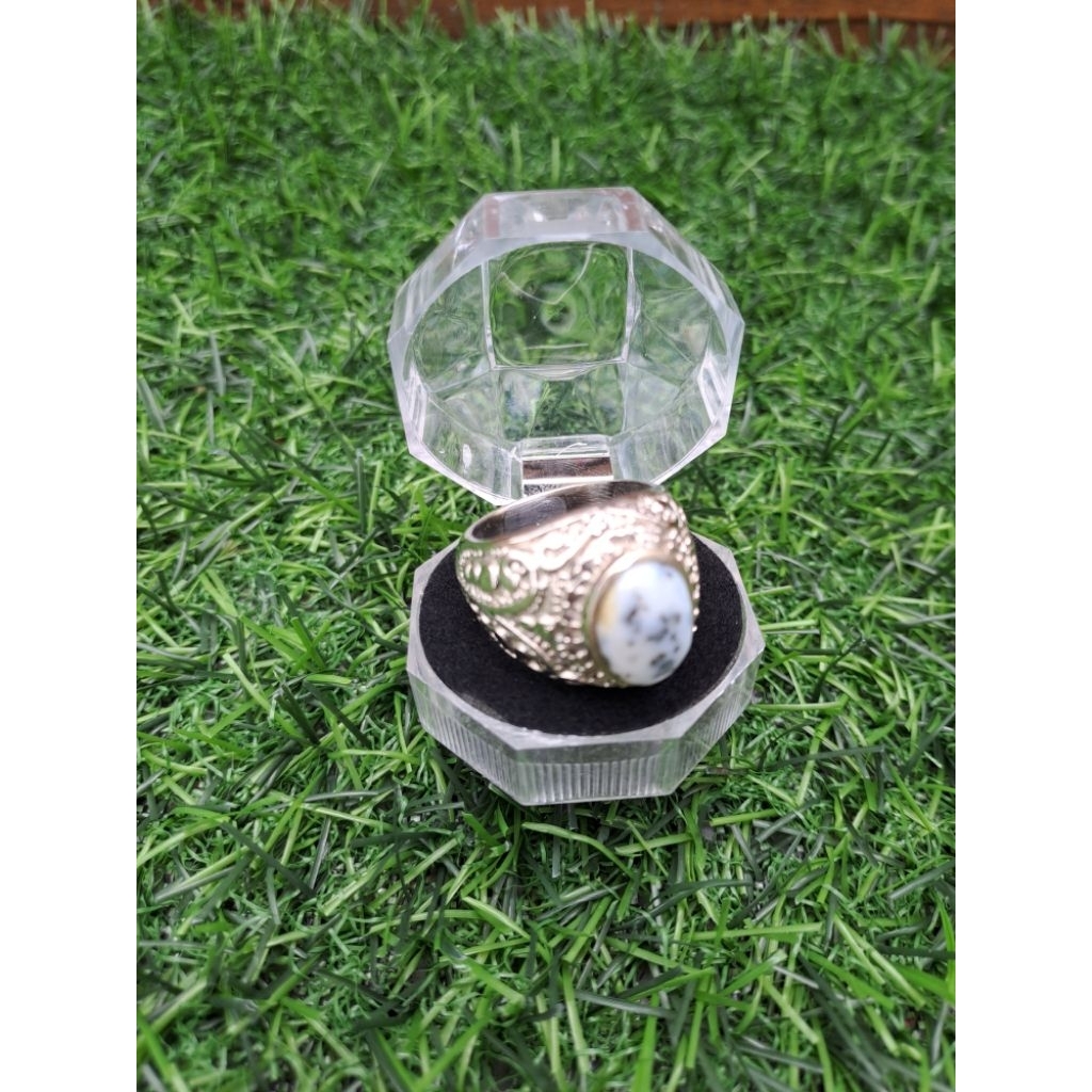 Cincin batu akik badar perak