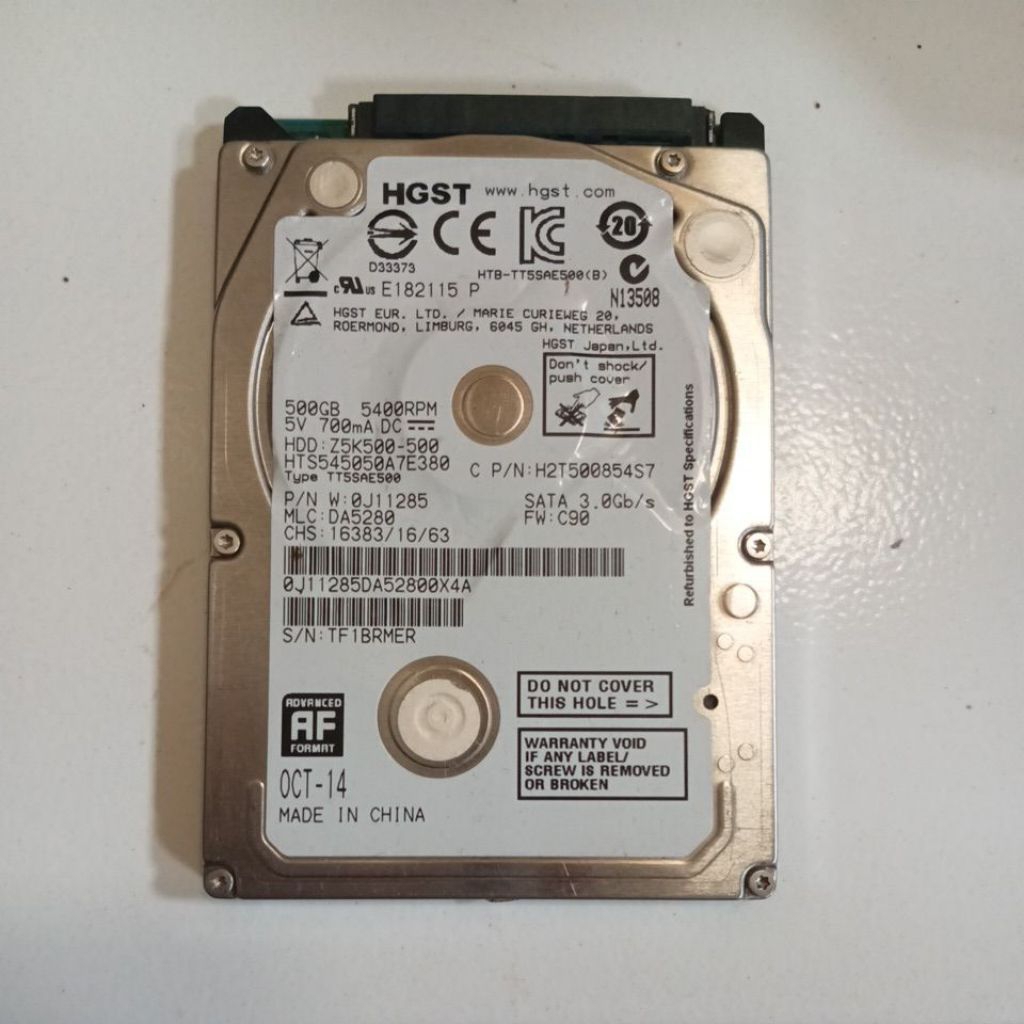 HDD HGST 500GB 5400RPM 2,5"