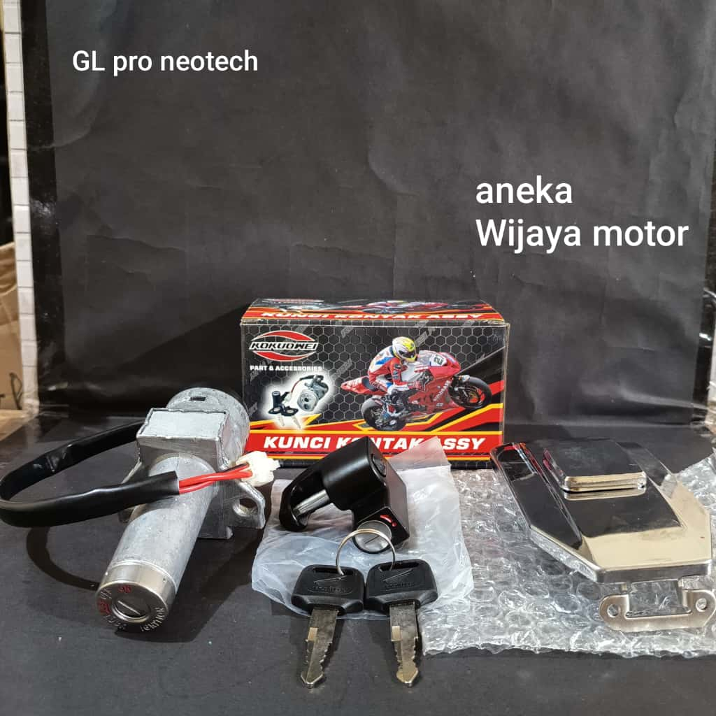 kunci kontak assy set GL PRO NEOTECH NEWTECH NEOTEK lengkap plus tutup tangki kunci jok belakang Gra