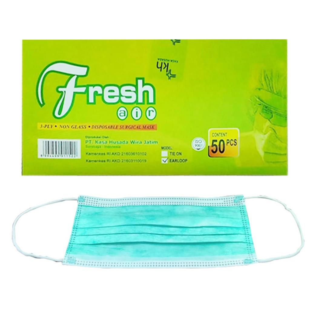 Masker medis kasa husada Fresh Air 3 Ply Earloop Mask 50s