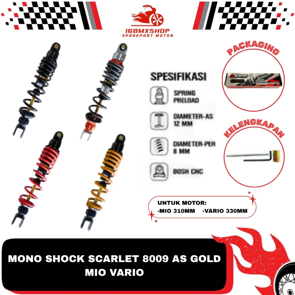 Mono Shock  8009 AS Gold { Mio 310 MM /  Vario 330 MM }