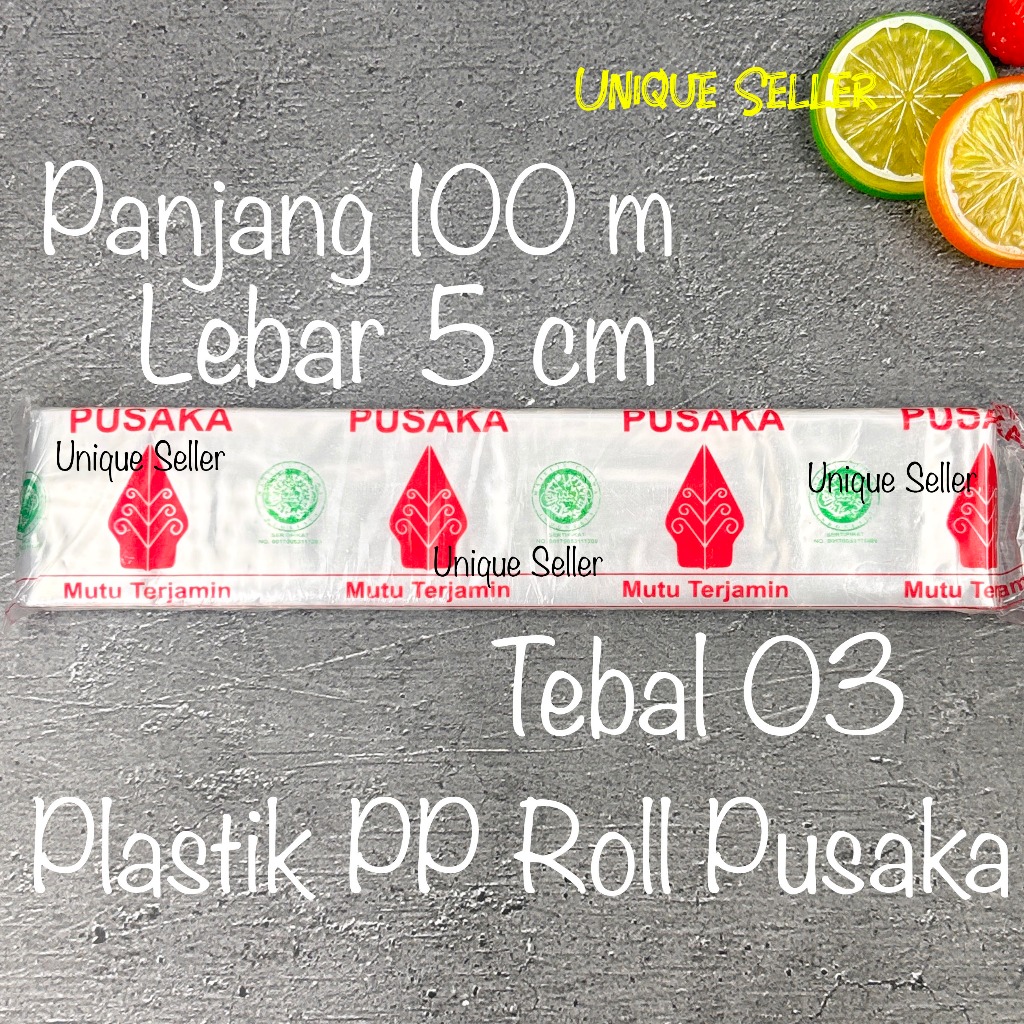 Baru Plastik Pp Roll 5Cm 5 Cm Tebal 03 Panjang 100M Pusaka Plastik Roll Pembungkus Kacang Biji