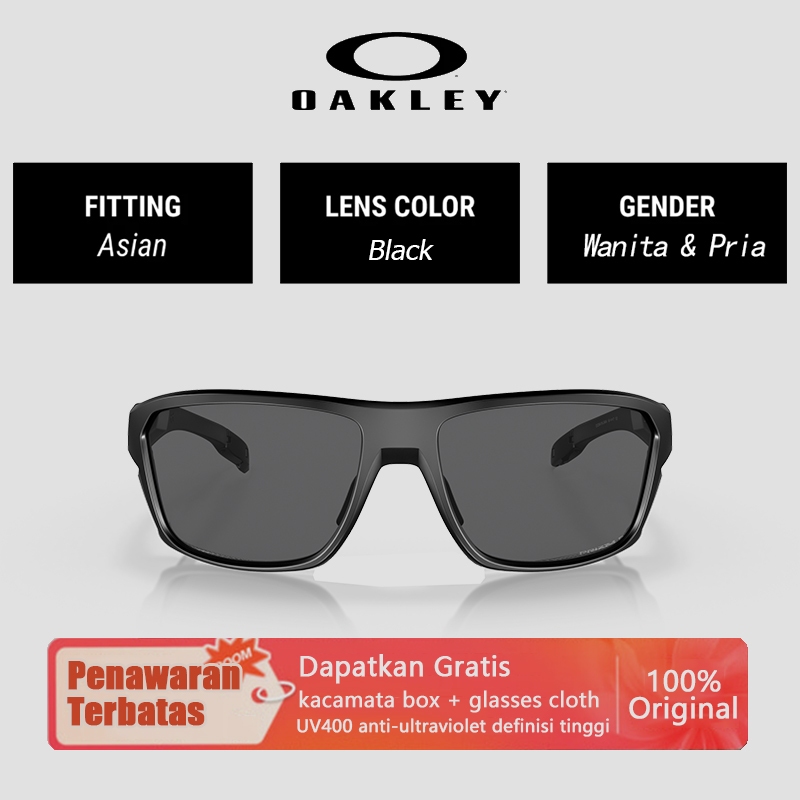 Kacamata Hitam Oakley Original 100% PORTAL OO9449 SPLITSHOT 9416 Square Black Wanita Pria Sunglasses