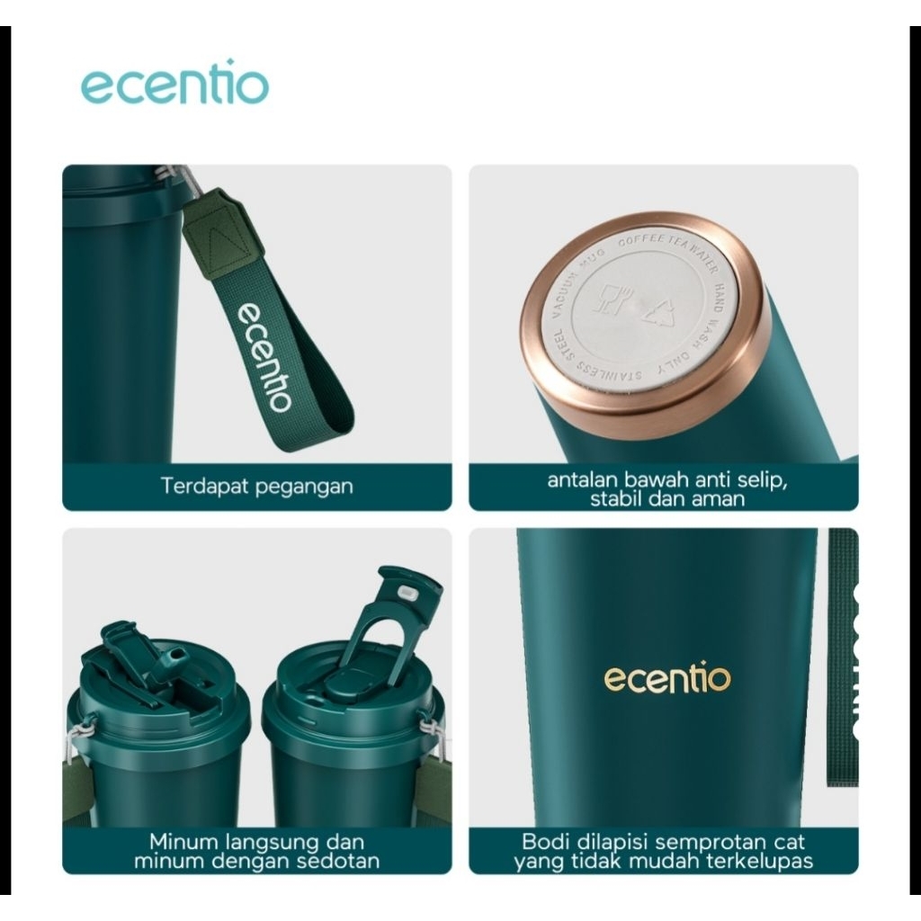 Ecentio Termos Stainless 530ml / Termos Air Panas / Mug Coffee