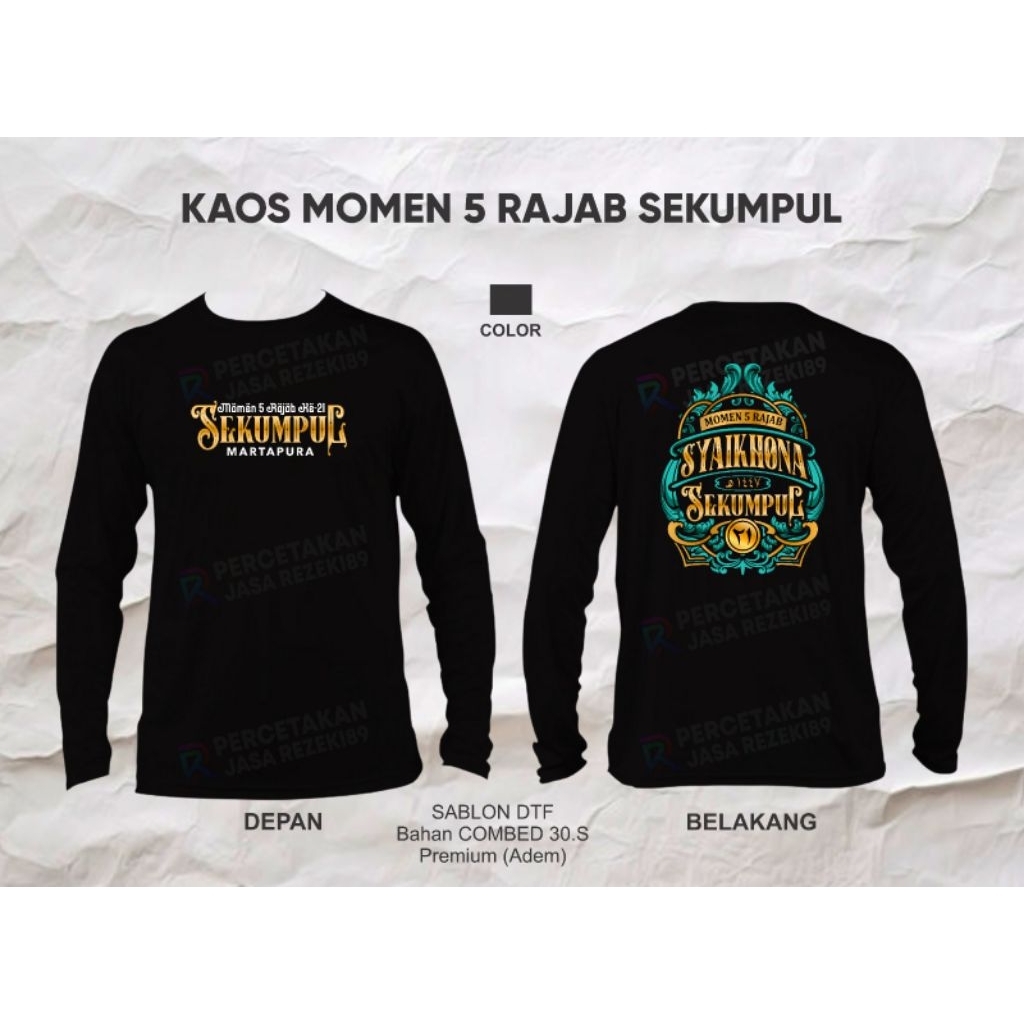 BAJU KAOS HAUL ABAH GURU SEKUMPUL KE-21 2025 | MOMEN 5 RAJAB | LENGAN PANJANG BAHAN COTTON COMBED 30