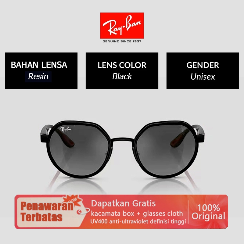 Kacamata Hitam Ray-Ban Original 100% SCUDERIA FERRARI COLLECTION RB3674 Black Wanita Pria Sunglasses
